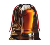SamLng Large Drawstring Gift Bag - Beer Perfect for Christmas, Holiday, & Party Favors - Candy Bags & Treat Sacks