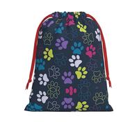 SamLng Large Drawstring Gift Bag - Cute dog paw Perfect for Christmas, Holiday, & Party Favors - Candy Bags & Treat Sacks