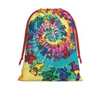 SamLng Large Drawstring Gift Bag - Dancing thanksgiving bear Perfect for Christmas, Holiday, & Party Favors - Candy Bags & Treat Sacks