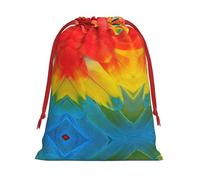 SamLng Large Drawstring Gift Bag - Fantastic Parrot Feather Perfect for Christmas, Holiday, & Party Favors - Candy Bags & Treat Sacks
