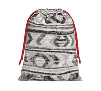 SamLng Large Drawstring Gift Bag - Grey Tribal Perfect for Christmas, Holiday, & Party Favors - Candy Bags & Treat Sacks