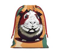 SamLng Large Drawstring Gift Bag - Guinea Pig pattern Perfect for Christmas, Holiday, & Party Favors - Candy Bags & Treat Sacks