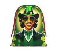 SamLng Large Drawstring Gift Bag - Happy St Patrick's Day Perfect for Christmas, Holiday, & Party Favors - Candy Bags & Treat Sacks