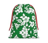 SamLng Large Drawstring Gift Bag - Hawaii Flower Perfect for Christmas, Holiday, & Party Favors - Candy Bags & Treat Sacks