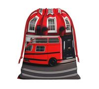 SamLng Large Drawstring Gift Bag - London Street Perfect for Christmas, Holiday, & Party Favors - Candy Bags & Treat Sacks