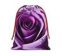 SamLng Large Drawstring Gift Bag - Purple Rose Perfect for Christmas, Holiday, & Party Favors - Candy Bags & Treat Sacks