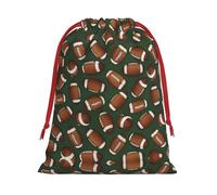SamLng Large Drawstring Gift Bags - Football Green Christmas Gift Bags, Holiday for Xmas Presents, Candy Bags, Treat Sacks