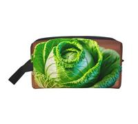 SamLng Large Travel Cosmetic Bag â€“ Bright Cabbage Full-Print Design, Portable Toiletry Organizer, Multi-Use Pouch for Makeup, White, One Size