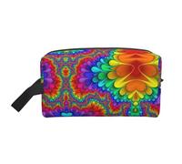 SamLng Large Travel Cosmetic Bag â€“ Bright Color Full-Print Design, Portable Toiletry Organizer, Multi-Use Pouch for Makeup, White, One Size