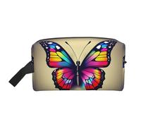 SamLng Large Travel Cosmetic Bag – Colorful Butterfly Full-Print Design, Portable Toiletry Organizer, Multi-Use Pouch for Makeup, White, One Size, White, One Size