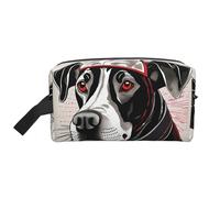 SamLng Large Travel Cosmetic Bag â€“ Cute Animal Farm Dog 1 Full-Print Design, Portable Toiletry Organizer, Multi-Use Pouch for Makeup, White, One Size