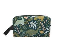 SamLng Large Travel Cosmetic Bag – Cute dinosaur Full-Print Design, Portable Toiletry Organizer, Multi-Use Pouch for Makeup, White, One Size