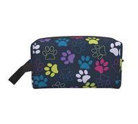 SamLng Large Travel Cosmetic Bag â€“ Cute dog paw Full-Print Design, Portable Toiletry Organizer, Multi-Use Pouch for Makeup, White, One Size
