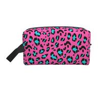 SamLng Large Travel Cosmetic Bag – Cute Leopard Full-Print Design, Portable Toiletry Organizer, Multi-Use Pouch for Makeup, White, One Size