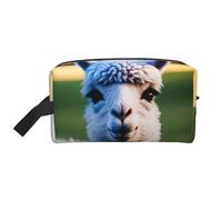SamLng Large Travel Cosmetic Bag – Cute Llama Full-Print Design, Portable Toiletry Organizer, Multi-Use Pouch for Makeup, White, One Size