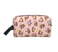 SamLng Large Travel Cosmetic Bag – Cute Sloth Full-Print Design, Portable Toiletry Organizer, Multi-Use Pouch for Makeup, White, One Size