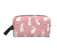 SamLng Large Travel Cosmetic Bag â€“ Cute White Rabbit Full-Print Design, Portable Toiletry Organizer, Multi-Use Pouch for Makeup, White, One Size