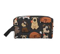 SamLng Large Travel Cosmetic Bag â€“ Dog Corgi Full-Print Design, Portable Toiletry Organizer, Multi-Use Pouch for Makeup, White, One Size