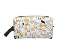 SamLng Large Travel Cosmetic Bag â€“ Dog Full-Print Design, Portable Toiletry Organizer, Multi-Use Pouch for Makeup, White, One Size