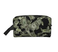 SamLng Large Travel Cosmetic Bag – Dollar Sign Money Full-Print Design, Portable Toiletry Organizer, Multi-Use Pouch for Makeup, White, One Size