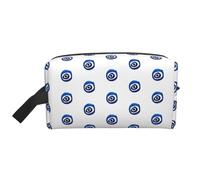SamLng Large Travel Cosmetic Bag â€“ Evil eyes Full-Print Design, Portable Toiletry Organizer, Multi-Use Pouch for Makeup, White, One Size