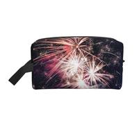 SamLng Large Travel Cosmetic Bag – Explosion Firework Full-Print Design, Portable Toiletry Organizer, Multi-Use Pouch for Makeup, White, One Size