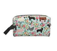 SamLng Large Travel Cosmetic Bag – Farm animal Full-Print Design, Portable Toiletry Organizer, Multi-Use Pouch for Makeup, White, One Size