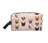 SamLng Large Travel Cosmetic Bag â€“ French Full-Print Design, Portable Toiletry Organizer, Multi-Use Pouch for Makeup, White, One Size