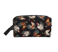 SamLng Large Travel Cosmetic Bag – French Roosters Full-Print Design, Portable Toiletry Organizer, Multi-Use Pouch for Makeup, White, One Size