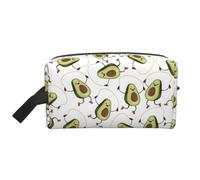 SamLng Large Travel Cosmetic Bag – Funny Cartoon Avocados Full-Print Design, Portable Toiletry Organizer, Multi-Use Pouch for Makeup, White, One Size, White, One Size