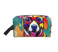 SamLng Large Travel Cosmetic Bag â€“ funny dog Full-Print Design, Portable Toiletry Organizer, Multi-Use Pouch for Makeup, White, One Size, White, One Size