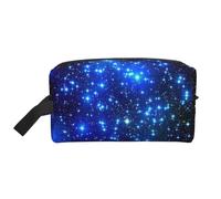 SamLng Large Travel Cosmetic Bag – Galaxy Stars Full-Print Design, Portable Toiletry Organizer, Multi-Use Pouch for Makeup, White, One Size