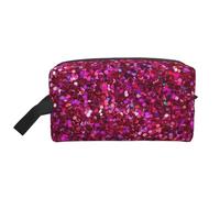 SamLng Large Travel Cosmetic Bag – Glitter pattern Full-Print Design, Portable Toiletry Organizer, Multi-Use Pouch for Makeup, White, One Size