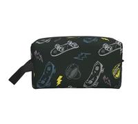 SamLng Large Travel Cosmetic Bag – Graffiti Skateboard Full-Print Design, Portable Toiletry Organizer, Multi-Use Pouch for Makeup, White, One Size