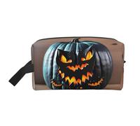 SamLng Large Travel Cosmetic Bag – halloween Bat Pumpkin Full-Print Design, Portable Toiletry Organizer, Multi-Use Pouch for Makeup, White, One Size