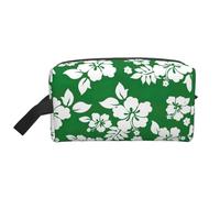 SamLng Large Travel Cosmetic Bag â€“ Hawaii Flower Full-Print Design, Portable Toiletry Organizer, Multi-Use Pouch for Makeup, White, One Size, White, One Size