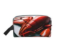 SamLng Large Travel Cosmetic Bag – Lobster Full-Print Design, Portable Toiletry Organizer, Multi-Use Pouch for Makeup, White, One Size