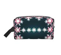 SamLng Large Travel Cosmetic Bag â€“ Merry Christmas Full-Print Design, Portable Toiletry Organizer, Multi-Use Pouch for Makeup, White, One Size