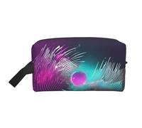 SamLng Large Travel Cosmetic Bag â€“ Music sound wave Full-Print Design, Portable Toiletry Organizer, Multi-Use Pouch for Makeup, White, One Size