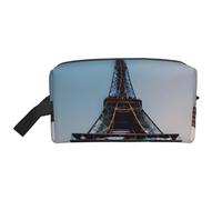 SamLng Large Travel Cosmetic Bag – Paris Eiffel Tower Full-Print Design, Portable Toiletry Organizer, Multi-Use Pouch for Makeup, White, One Size