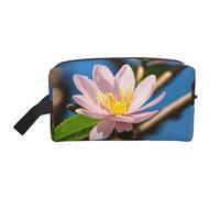 SamLng Large Travel Cosmetic Bag â€“ pink almond blossom Full-Print Design, Portable Toiletry Organizer, Multi-Use Pouch for Makeup, White, One Size
