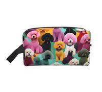 SamLng Large Travel Cosmetic Bag â€“ Poodles Dogs Full-Print Design, Portable Toiletry Organizer, Multi-Use Pouch for Makeup, White, One Size, White, One Size