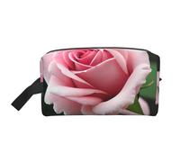 SamLng Large Travel Cosmetic Bag â€“ Rose Blossom Full-Print Design, Portable Toiletry Organizer, Multi-Use Pouch for Makeup, White, One Size