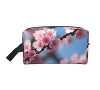 SamLng Large Travel Cosmetic Bag - beautiful cherry blossoms Full-Print Design, Portable Toiletry Organizer, Multi-Use Pouch for Makeup, White, One Size
