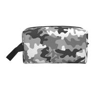 SamLng Large Travel Cosmetic Bag - Digital Camo Full-Print Design, Portable Toiletry Organizer, Multi-Use Pouch for Makeup, White, One Size