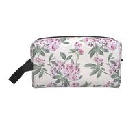 SamLng Large Travel Cosmetic Bag - dusky rose Full-Print Design, Portable Toiletry Organizer, Multi-Use Pouch for Makeup, White, One Size