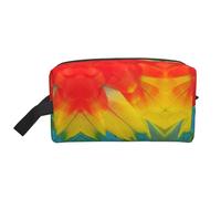 SamLng Large Travel Cosmetic Bag - Fantastic Parrot Feather Full-Print Design, Portable Toiletry Organizer, Multi-Use Pouch for Makeup, White, One Size