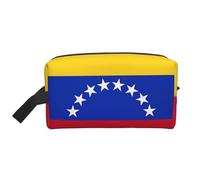 SamLng Large Travel Cosmetic Bag - Flag of Venezuela Full-Print Design, Portable Toiletry Organizer, Multi-Use Pouch for Makeup, White, One Size