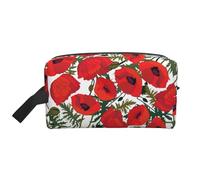 SamLng Large Travel Cosmetic Bag - Flower Pattern Full-Print Design, Portable Toiletry Organizer, Multi-Use Pouch for Makeup, White, One Size