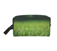 SamLng Large Travel Cosmetic Bag - HD Green Nature Full-Print Design, Portable Toiletry Organizer, Multi-Use Pouch for Makeup, White, One Size